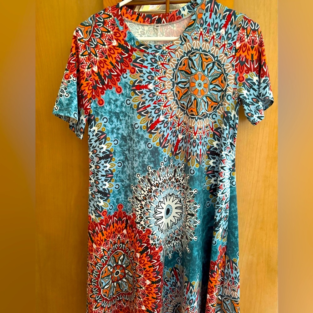 New lower price! Flower Print T-shirt Swing Dress